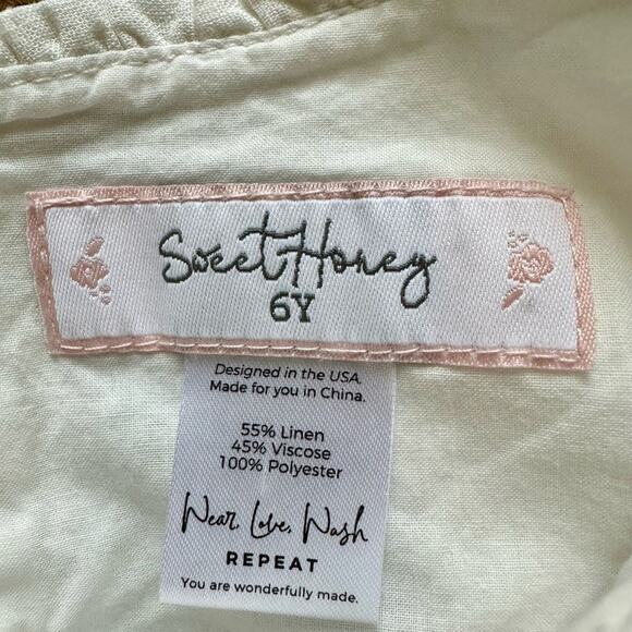 SweetHoney Christmas Tiny Dancer Dress Perfect Posie Floral Linen Chiffon Lace 6 - Picture 7 of 8